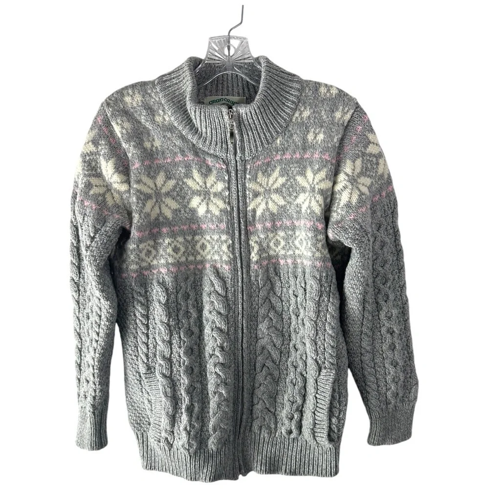 Aran Crafts Chunky knitted Women’s Merino Wool Cardigan Size XS
